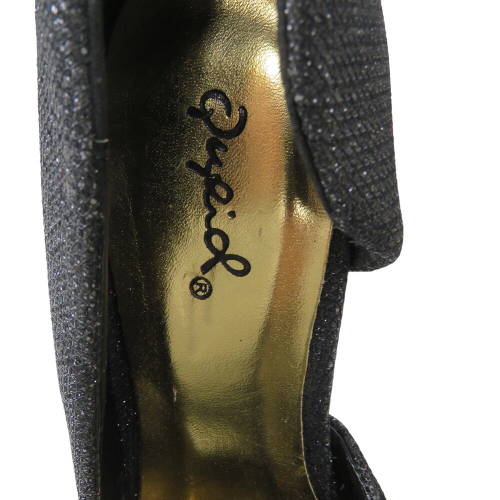 Qupid Black Sparkly Glitter Stiletto Pump Heels Size 7.5 - Picture 6 of 9